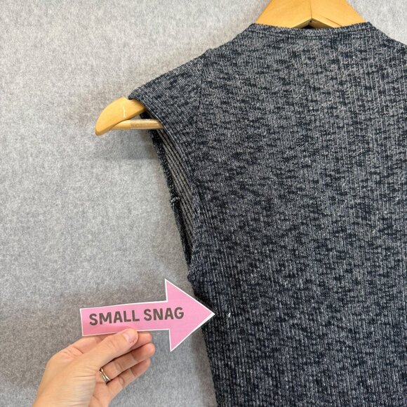 Vena Cava Womens Tank Midi Dress Blue White Ribbed V- Neck Tie Waist Size XS (?) - Picture 9 of 16